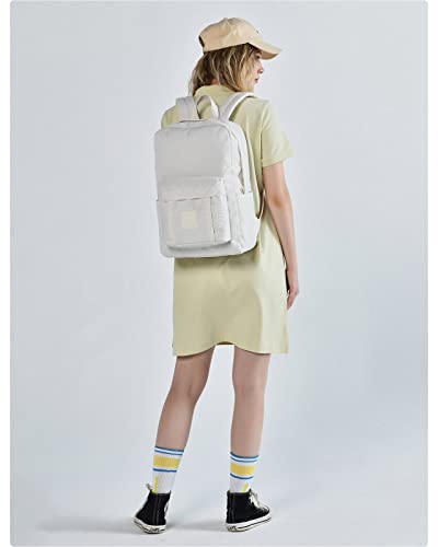 HotStyle 599s Simple Backpack, Classic Bookbag with Multi Pockets, Durable for School & Travel, Beige