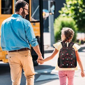 Diagonal Checkered Red Black Backpack Kids Backpack for Boys and Girls Toddler Backpack Waterproof Preschool