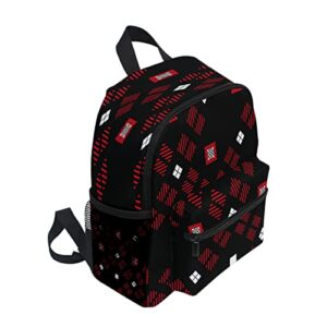 Diagonal Checkered Red Black Backpack Kids Backpack for Boys and Girls Toddler Backpack Waterproof Preschool