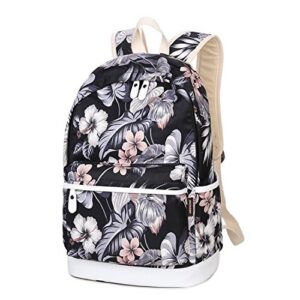 Joymoze School Backpack for Girl Cute Backpack Set 3 Pieces for Women Floral