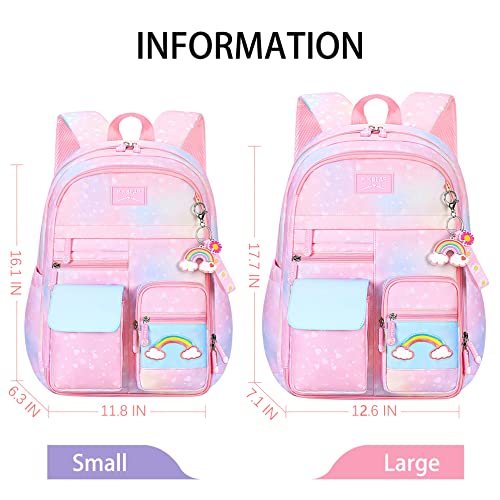 Cute Backpack Travel Backpacks Bookbag for Women & Men Boys Girls School College Students Backpack Durable Water Resistant Pink-C Large