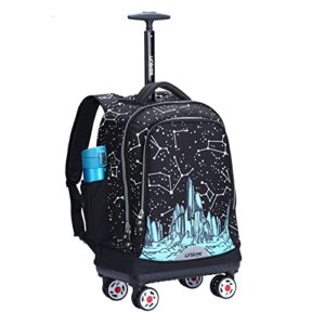 rolling backpack with spinner wheels for teens,roller bookbag for girl boy,wheeled laptop bag fits 15.6 inch notebook,luggage with spinner wheels for travel,suitcase bag with laptop padded compartment