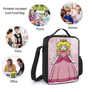 Girls Princess Peach Backpack And Lunch Bag Set Backpack Shoulder Bag Pencil Case Sparkling.