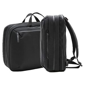 everyman hideout 5-way commuter men’s laptop bag, backpack & tote for business, travel, work, indestructible & waterproof – black