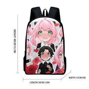 Anya Forger Cosplay Backpack Loid Forger Backpack Yor Forger Backpack Schoolbag Set Laptop Supplies 3pcs 16''