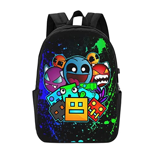 Pompomlam Geo-Me-Try Da-Sh Laptop Backpacks 17 Inch Business Travel Backpack With Usb Port Computer Bag