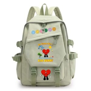 kaeosroa kawaii backpack for women cute aesthetic durable laptop backpacks school bag bookbag outdoor sport travel bag girls (light green)