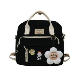 kawaii crossbody purse for girl tote indie backpack school japanese asthetic backpack ins messenger bag kawaii backpack prime (black)