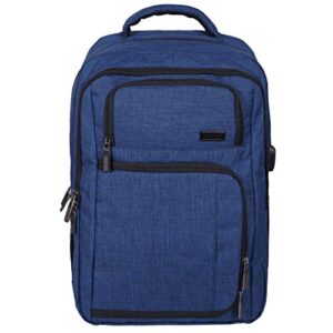 rockland slim pro usb laptop backpack, blue, large