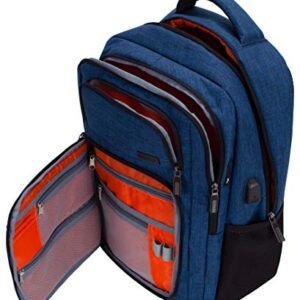 Rockland Slim Pro USB Laptop Backpack, Blue, Large