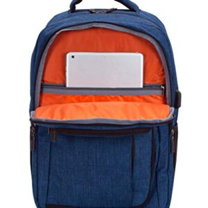 Rockland Slim Pro USB Laptop Backpack, Blue, Large