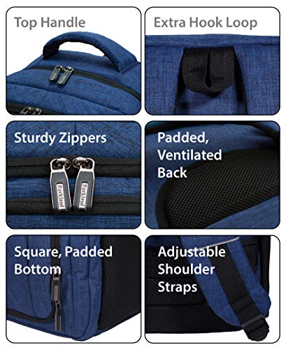 Rockland Slim Pro USB Laptop Backpack, Blue, Large