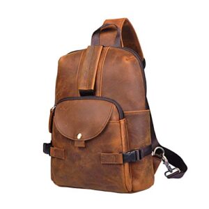 le’aokuu mens fashion casual tea designer travel hiking crossbody chest sling bag rig one shoulder strap bag for men leather