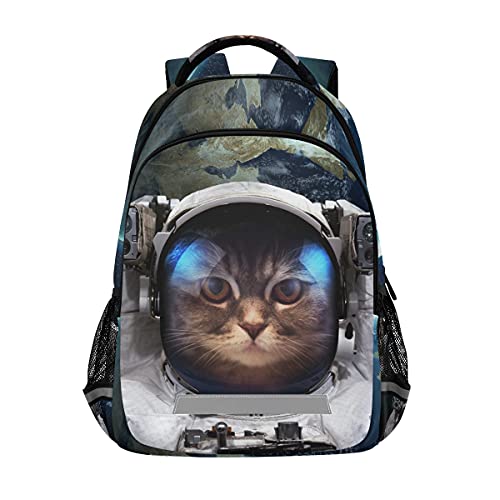 S Husky Laptop Backpack School Bookbags Daypack Bags Space Cat Astronaut Earth Planet Kids Back Packs for Girls Boys Women Men 2045048 One Size