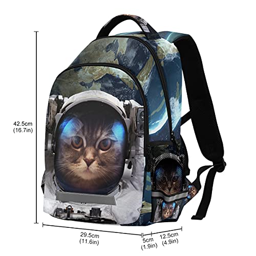 S Husky Laptop Backpack School Bookbags Daypack Bags Space Cat Astronaut Earth Planet Kids Back Packs for Girls Boys Women Men 2045048 One Size