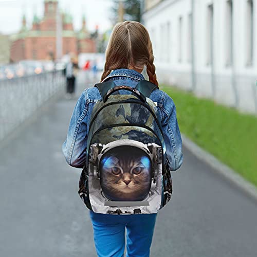 S Husky Laptop Backpack School Bookbags Daypack Bags Space Cat Astronaut Earth Planet Kids Back Packs for Girls Boys Women Men 2045048 One Size