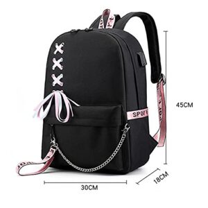 COSABZ Anime Hu Tao School Bag Back to School Backpack Cosplay Kawaii Ribbon Shoulder Bag Satchels