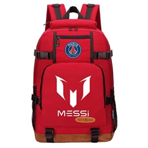 gengx wesqi messi graphic laptop knapsack fcb waterproof travel daypack,lightweight school backpack for teens,boys, red