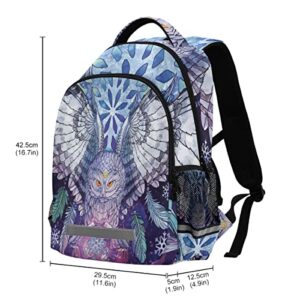 Glaph Owl Boho Backpacks Laptop School Book Bag Lightweight Daypack for Men Women Kids Teens