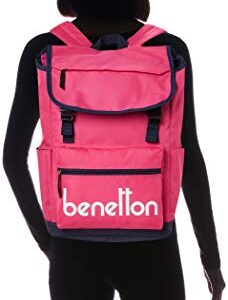 UNITED COLORS OF BENETTON.(ユナイテッド カラーズ オブ ベネトン) Women 2BE0393RK Backpack Flap, Safety Pink