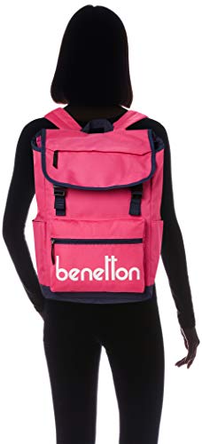 UNITED COLORS OF BENETTON.(ユナイテッド カラーズ オブ ベネトン) Women 2BE0393RK Backpack Flap, Safety Pink