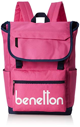 UNITED COLORS OF BENETTON.(ユナイテッド カラーズ オブ ベネトン) Women 2BE0393RK Backpack Flap, Safety Pink