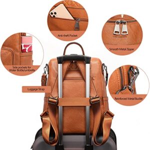 LSW Women Backpack Purse Fashion Leather Large Designer with Laptop Compartment Luggage Strap Travel Ladies Shoulder Bags Convertible Satchel Handbags
