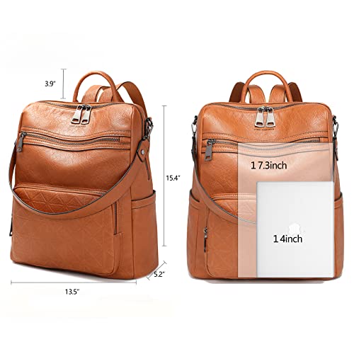 LSW Women Backpack Purse Fashion Leather Large Designer with Laptop Compartment Luggage Strap Travel Ladies Shoulder Bags Convertible Satchel Handbags