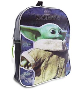 fast forward star wars”the child” baby yoda 11″ half moon backpack standard, gray