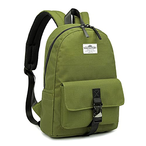 YOUTH PORT Lightweight Cute Mini Backpack Purse for Women Men Travel, Small College Backpack Simple Waterproof Laptop Backpack School Bookbag With 12” Laptop Pocket in Jungle