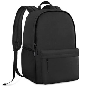 heeya classic basic backpack lightweight bookbag for college middle school travel work for girls boys – black