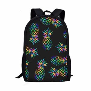 amzprint 17 inch lightweight carry on pineapple backpack for girls elementary middle school 3d printing abstract art