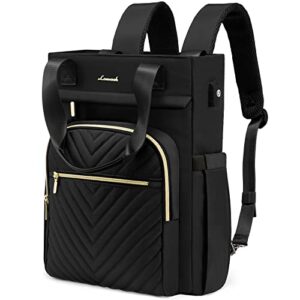 lovevook laptop backpack purse for women, wide top open teacher nurse tote bag, 15.6 inch work laptop bag with usb port,business travel computer backpack college school bookbag…