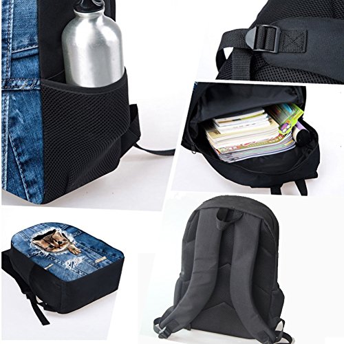 INSTANTARTS Fire Water Softball Ball Backpack Set School Bookbag Book Bag Lunch Box Pencil Case 3 in 1