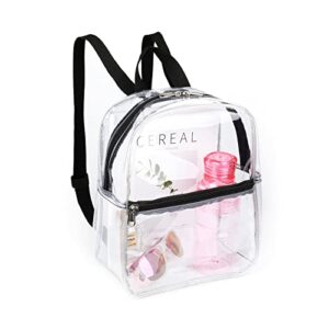 keepcross small clear backpack stadium approved for concerts games sporting events festival,mini clear stadium bag for women,black