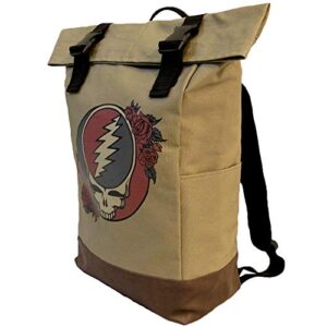 ripple junction grateful dead steal your face logo roll-top backpack officially licensed