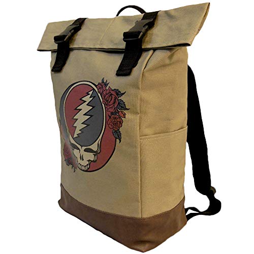 Ripple Junction Grateful Dead Steal Your Face Logo Roll-Top Backpack Officially Licensed