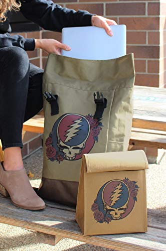 Ripple Junction Grateful Dead Steal Your Face Logo Roll-Top Backpack Officially Licensed