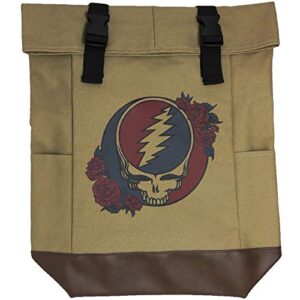 Ripple Junction Grateful Dead Steal Your Face Logo Roll-Top Backpack Officially Licensed