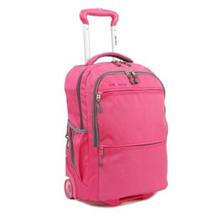 j world new york walkway rolling backpack, pink, one size