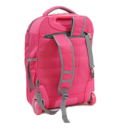 J World New York Walkway Rolling Backpack, Pink, One Size