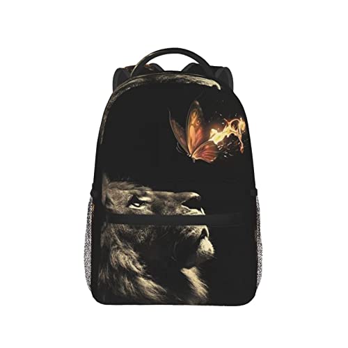 Gelxicu Cool Lion Backpack Lion School Bags Laptop Casual Bag Animal Casual Daypack School Bag