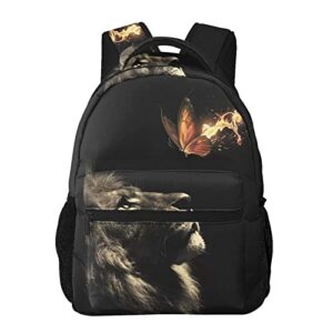 Gelxicu Cool Lion Backpack Lion School Bags Laptop Casual Bag Animal Casual Daypack School Bag