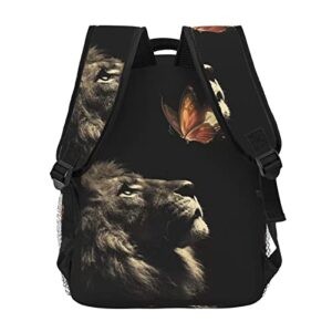 Gelxicu Cool Lion Backpack Lion School Bags Laptop Casual Bag Animal Casual Daypack School Bag