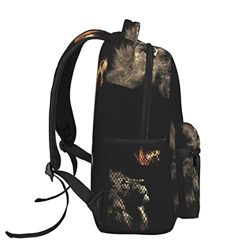 Gelxicu Cool Lion Backpack Lion School Bags Laptop Casual Bag Animal Casual Daypack School Bag
