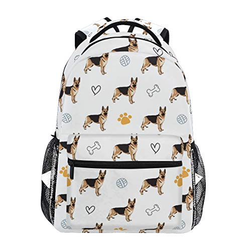 Lightweight Backpack for School, German Shepherd Dog College Bag Casual Daypack Halloween Christmas Gifts for Boys Girls