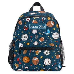 custom sports football preschool backpack for toddler boy girl school bag for children personalized camping toddler bookbag with chest strap