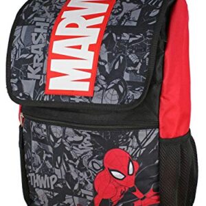 Marvel Spiderman Backpack Front Flap Compartment Travel Laptop Backpack With 3D Molded Marvel Logo