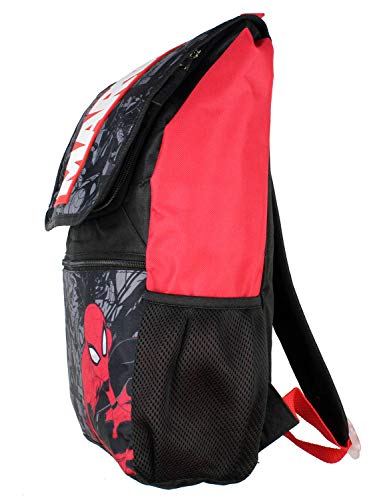 Marvel Spiderman Backpack Front Flap Compartment Travel Laptop Backpack With 3D Molded Marvel Logo