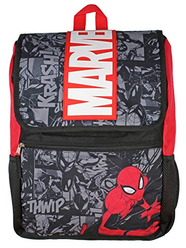 Marvel Spiderman Backpack Front Flap Compartment Travel Laptop Backpack With 3D Molded Marvel Logo